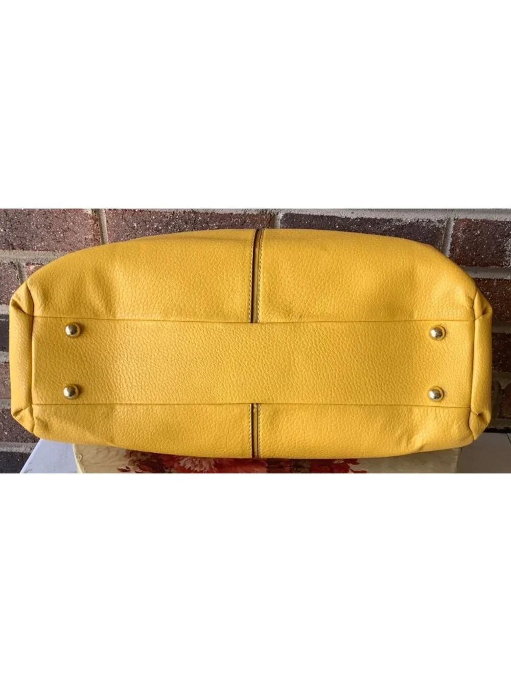 Anne Klein Triple Pocket -- Yellow Slouch Handbag — New